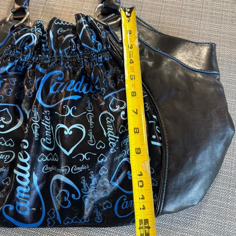 Black faux leather Y2K Candie's purse with blue accents - Picture 7 of 8